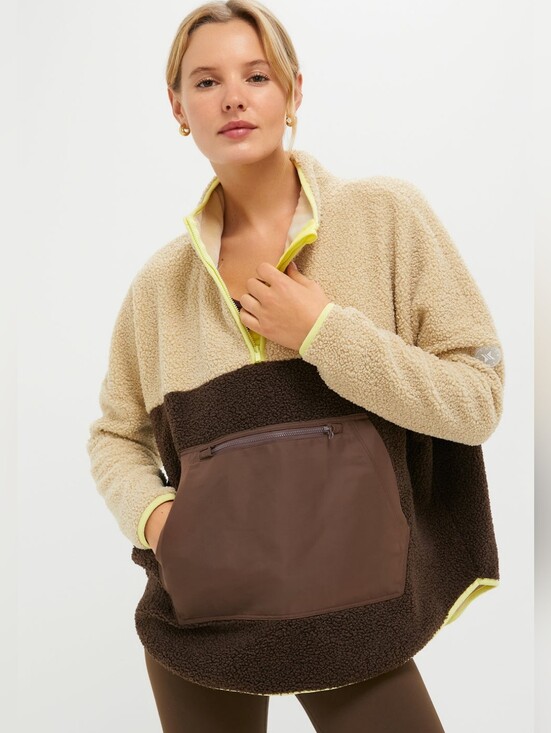 Tuckernuck Tops - {Tnuck Sport} Brown Fleece Cady Quarter Zip - SIZE XS